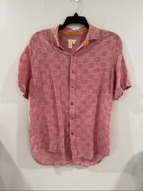 The territory Ahead Men's red checkered  Short-Sleeve Button Shirt retro summer